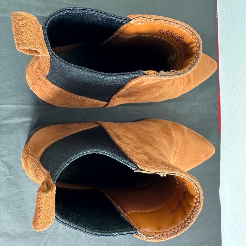 A New Day Gwen Women’s Cognac Brown Faux Suede Ankle Boots Comfort Heel, Sz 7 - Picture 11 of 13